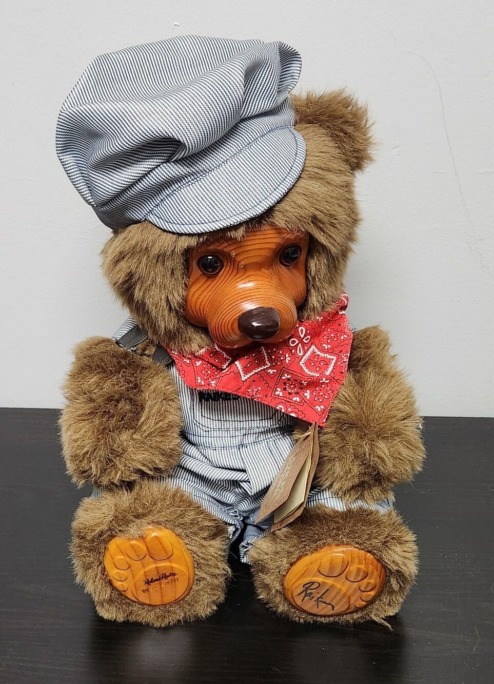 Vintage Robert Raikes Original "17023 Lionel" Wooden Face Doll w/ Tags & Signed